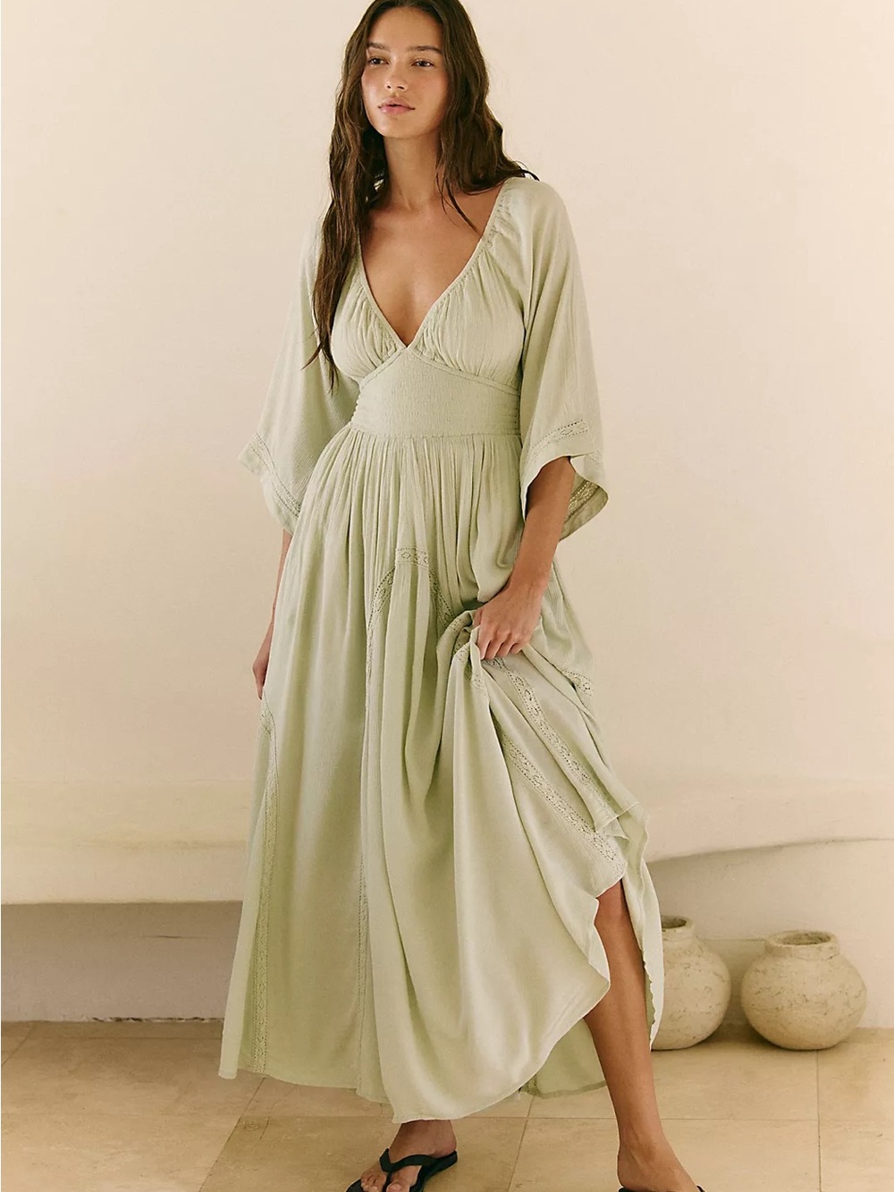 Free People Dixie Maxi Dress Soft Mint Medium NWT